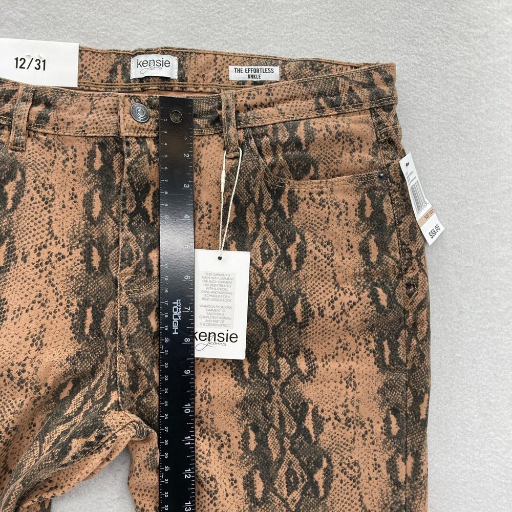 Kensie Jeans The Effortless Ankle Women's 12/31 Brown Stretch Denim Snakeskin - Picture 8 of 13